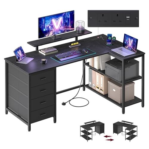 Shaped corner desk with - shaped,