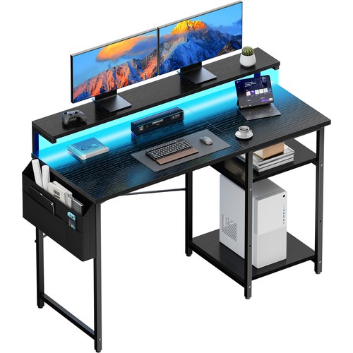 Computer desk with led lights - with,