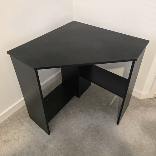 Black corner computer - corner, desk