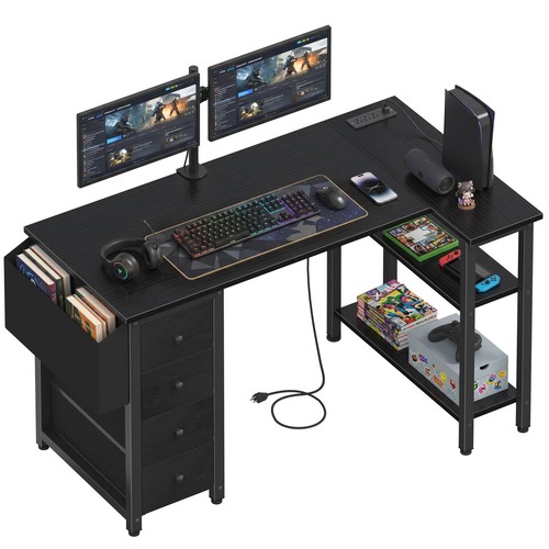 Shaped gaming desk with - gaming,