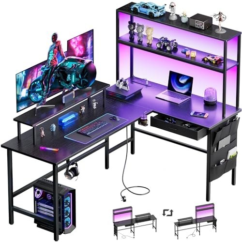 Shaped gaming desk - desk, with