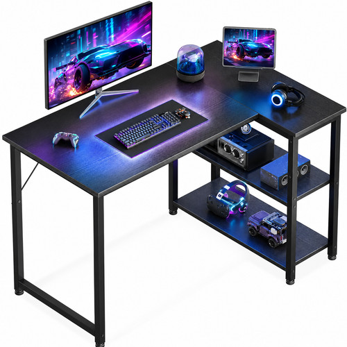Shaped gaming desk corner - shaped,