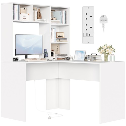 Shaped desk with power - l,