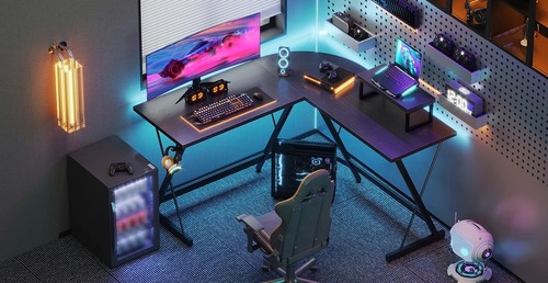 Shaped corner gaming desk - corner,