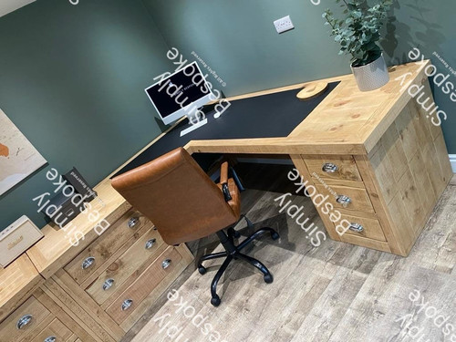 Corner desk office - desk, chair