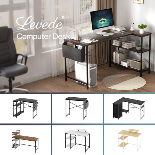 Levede computer desk shaped - l,