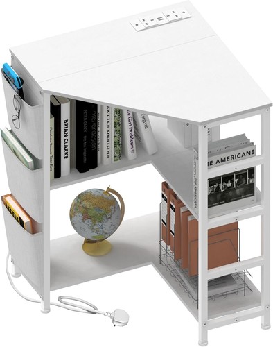 Corner desk with storage - desk, shelf