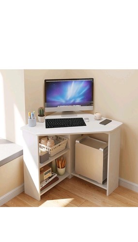 White wood office desk - wood,