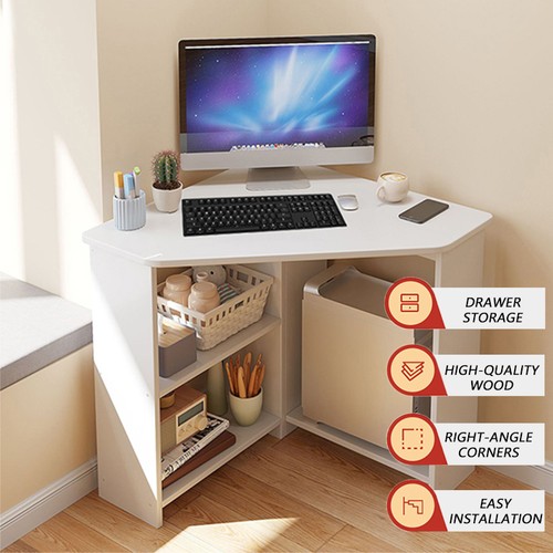 White wood office desk - wood,