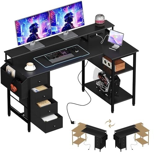 Corner gaming desk - desk, with