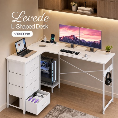 Levede corner desk - desk, l
