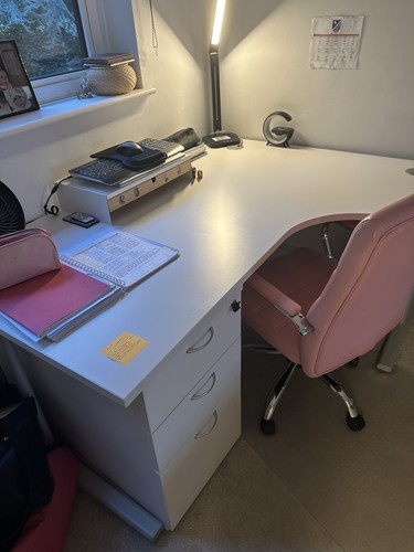 White corner desk 160x120x70cm - corner,