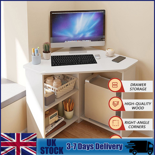 White wood office desk - white,