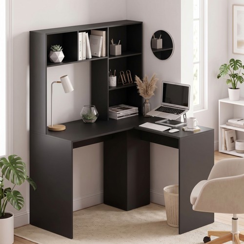 Shaped desk with storage - shaped,