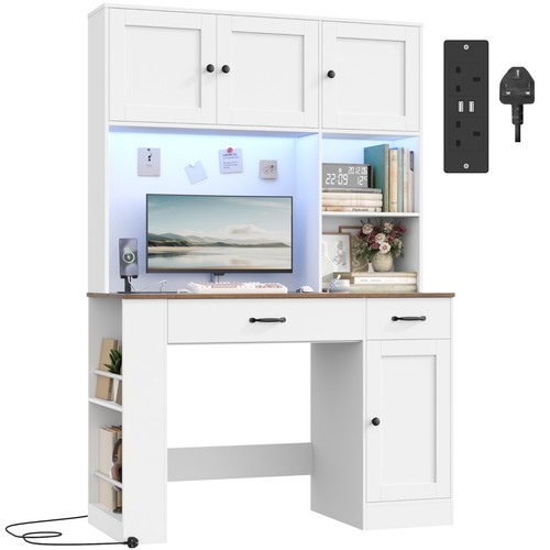 Shaped desk with power - shaped,