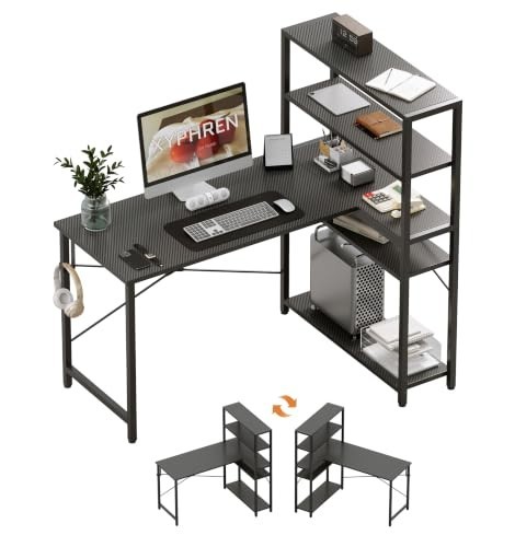 Shaped computer desk with - l,
