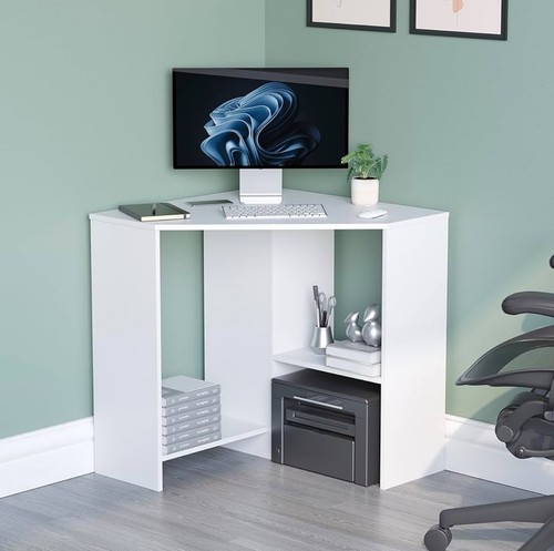 Corner computer desk with - computer,