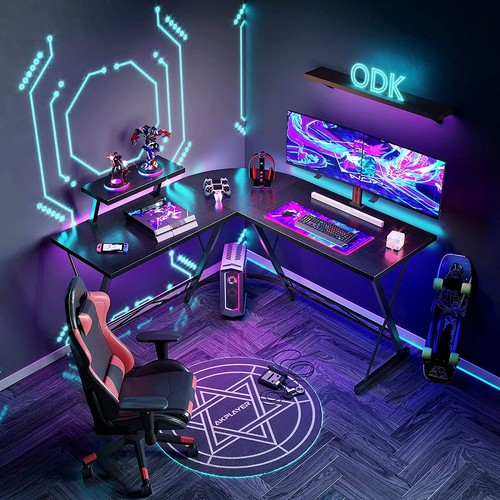 Shaped gaming desk computer - shaped,