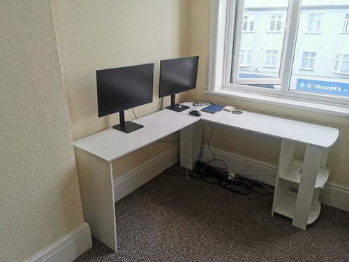 Shaped corner computer desk - corner,