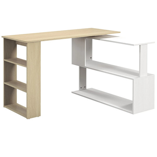 Homcom shaped corner desk - l-shaped,