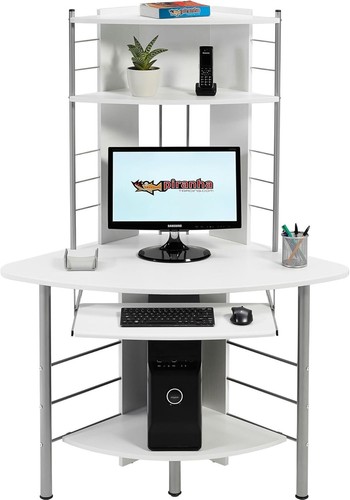 Corner computer desk with - computer,