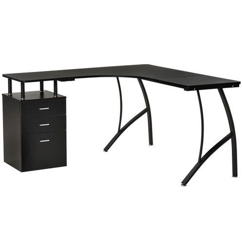 Homcom shaped corner desk - pc,
