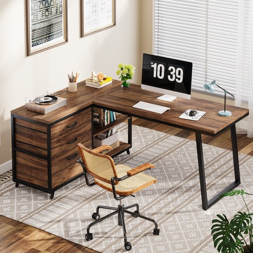 Shaped computer desk - computer, 3