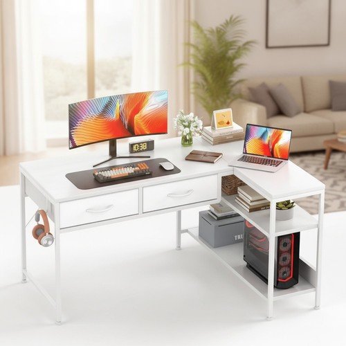 Shaped computer desk 100cm - computer,